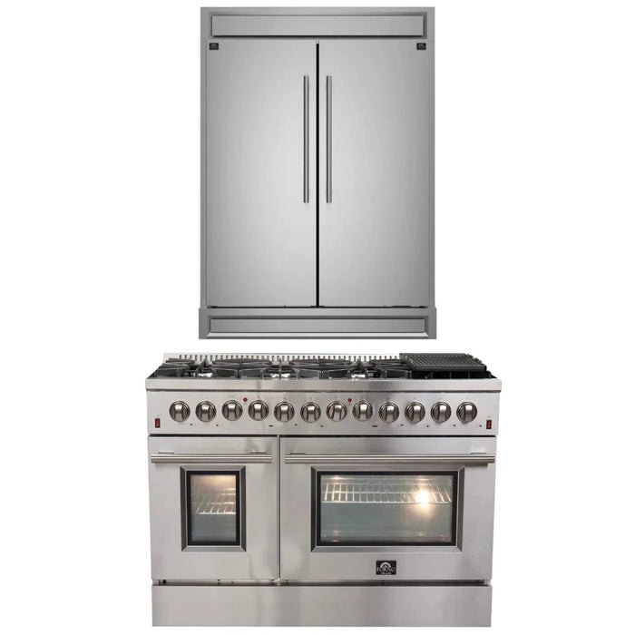 FORNO Appliance Package - 48" Dual Fuel Range and 60" Refrigerator FBDL-017-03CAUS09K