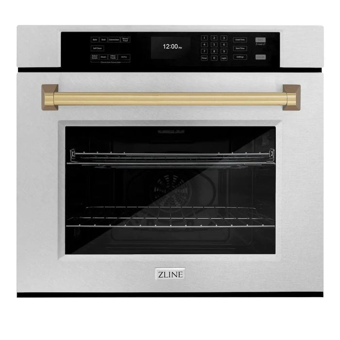 ZLINE 30"Professional True Convection Single Wall Oven, Air Fry, Self Clean, DuraSnow® Champagne Bronze WASSZ-30-CB09K