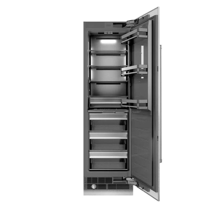 ZLINE 24" Column Refrigerator DuraSnow®Stainless Steel, Graphite Gray Interior RCRV-SN-2409K