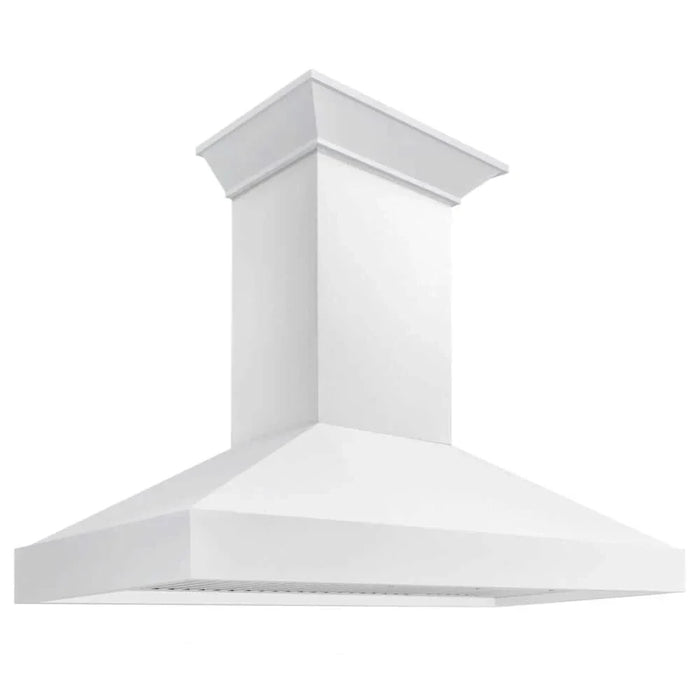 ZLINE 48" Wooded Smooth Bright White Finish Wall Range Hood KBWW-4809K