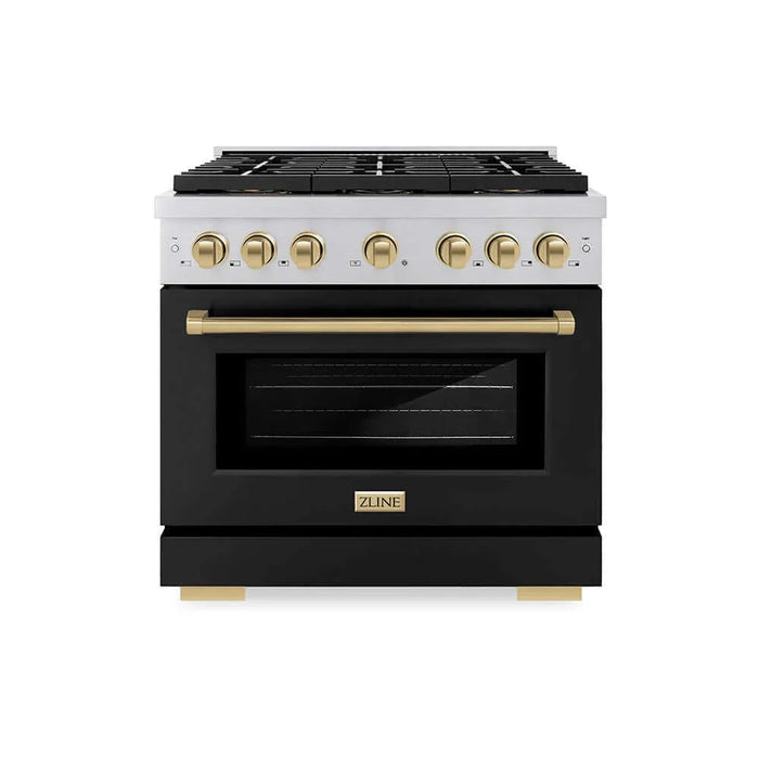 ZLINE 36" Paramount Dual Fuel Range DuoPro™ Cooktop, Electric Convection Oven PSDRZ-BLM-36-CB09K