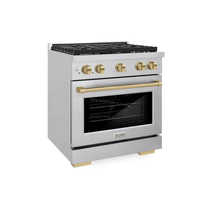 ZLINE 30"Paramount Dual Fuel Range Stainless Steel Champagne Bronze SDRZ-30-CB09K