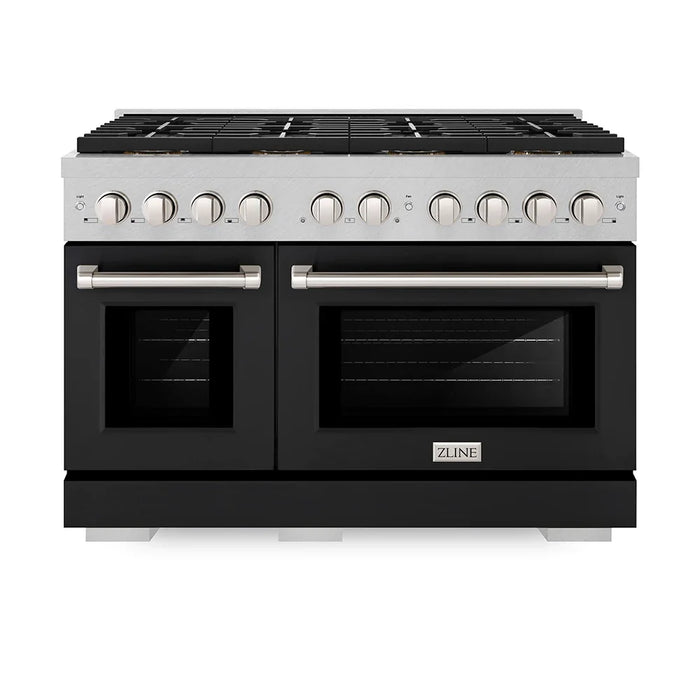 ZLINE 48" Paramount Gas Range DuoPro™ Cooktop, Dual Ovens PSGRS-BLM-4809K