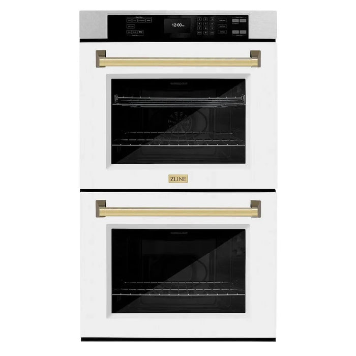 ZLINE 30"Professional True Convection Double Wall Oven, Air Fry, Self Clean, DuraSnow® Gold WADSZ-WM-30-G09K
