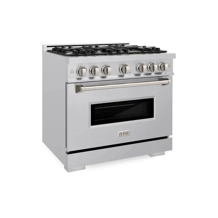 ZLINE 36" Dual Fuel Range, Gas Cooktop, Electric Convection Oven Stainless Steel, CDR3609K