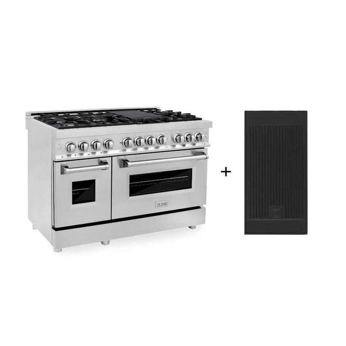ZLINE 48" Dual Fuel Oven Range, Stainless Steel, Griddle RA-GR-4809K