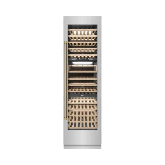 ZLINE 24"Triple Zone 100 Bottle Column Wine Cooler, Stainless Steel Champagne Bronze RCWVZ-304-24-CB09K