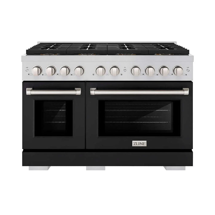 ZLINE 48" Paramount Gas Range DuoPro™ Cooktop, Dual Ovens PSGR-BLM-4809K
