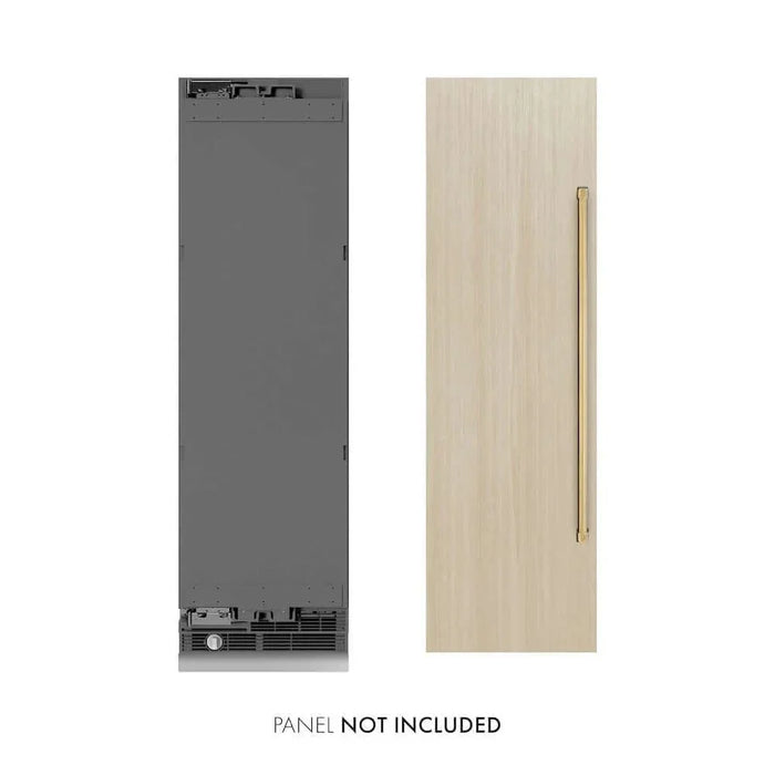ZLINE 24" Panel Ready Column Freezer, Graphite Gray Interior Polished Gold RBCFVZ-24-G09K
