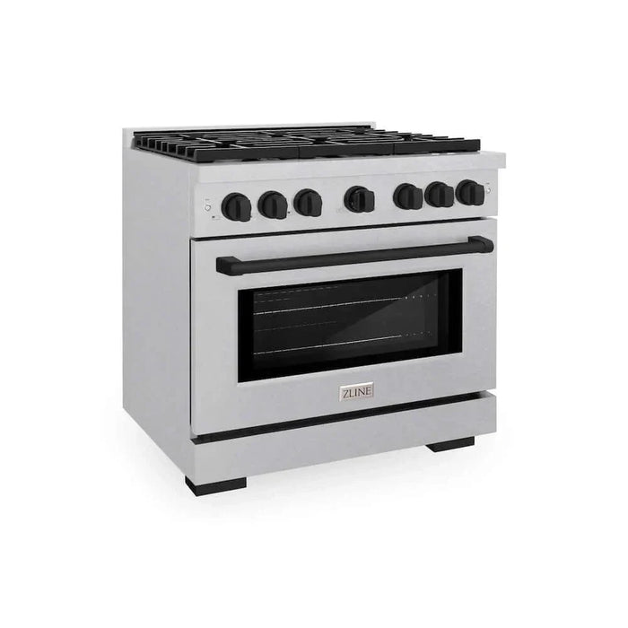 ZLINE 36"Gas Range, Convection Gas Oven, DuraSnow® Matte Black, SGRSZ-36-MB09K