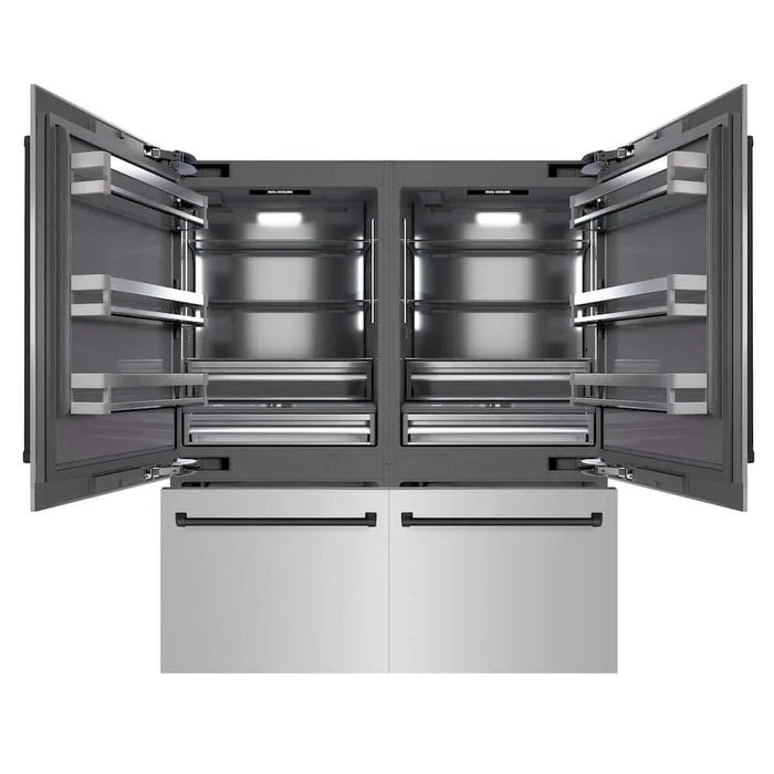 ZLINE 72" Built-In Bottom Freezer Refrigerator,Water Dispenser, Ice Maker,Graphite Gray Matte Black GRBITZ-304-72MB09K