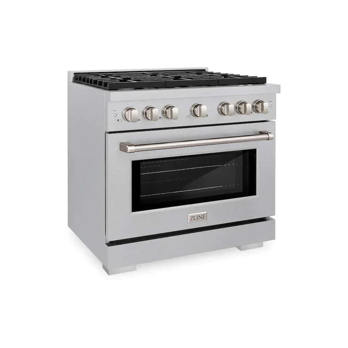 ZLINE 36"Gas Range, Convection Gas Oven , DuraSnow® Brass Burners, SGRS-BR-3609K