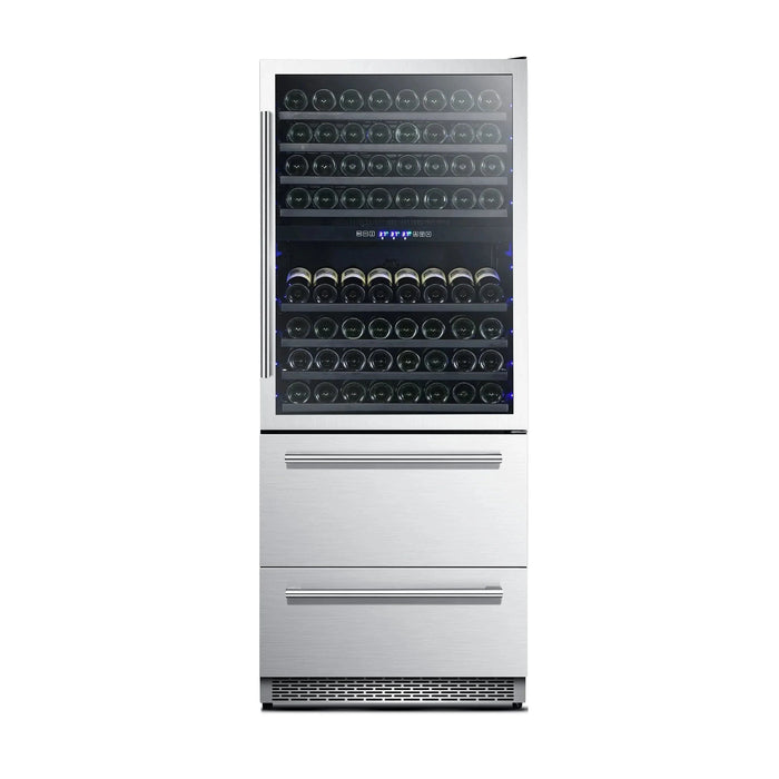 FORNO Capraia 30" 144 Bottle & 200 Can Triple Zone Wine Cooler FWCDR6661-30S09K