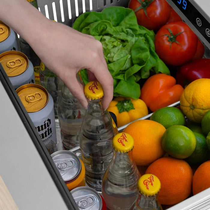 ZLINE 24" Touchstone 168 Can Outdoor-Rated Dual Refrigerator Drawer, Panel Ready, RDSPO-2409K