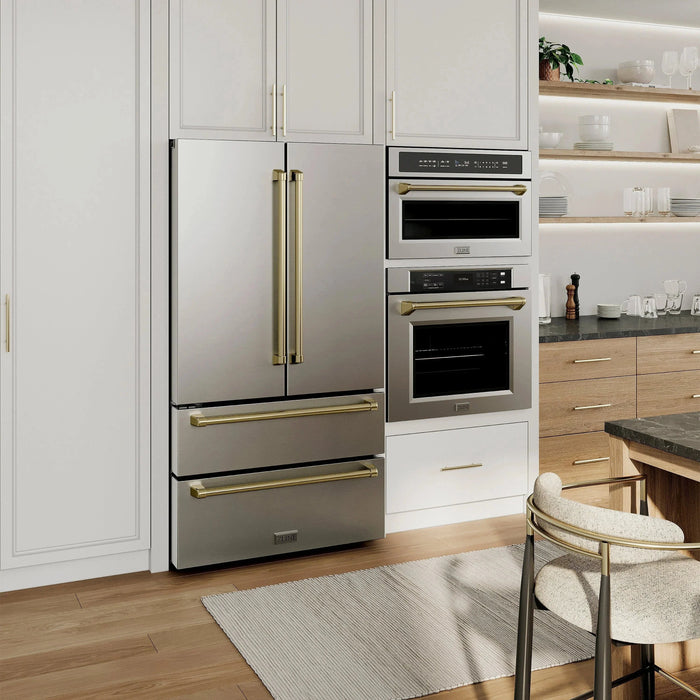 ZLINE 30" Autograph Edition Professional True Convection Single Wall Oven, Air Fry, Self Clean, Stainless Steel, Champagne Bronze WASZ-30-CB09K