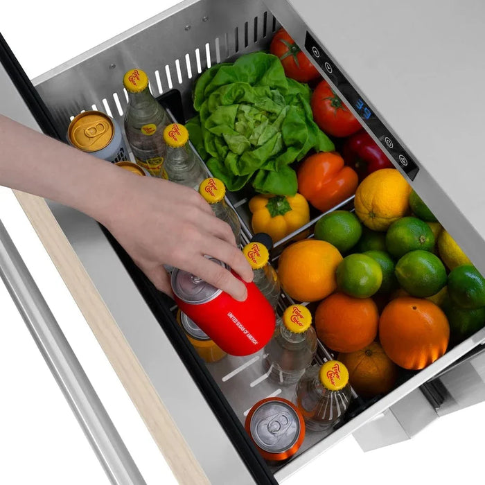 ZLINE 24" Touchstone 168 Can Outdoor-Rated Dual Refrigerator Drawer, Panel Ready, RDSPO-2409K