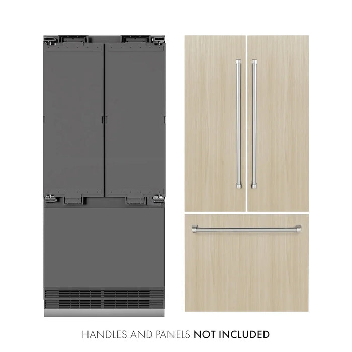 ZLINE 30" Panel Ready Built-In Bottom Freezer Refrigerator, Water Dispenser, Ice Maker, Graphite Gray Interior GRBIV-3009K