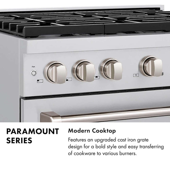 ZLINE 36" Paramount Gas Range DuoPro™ Cooktop, Convection Gas Oven PSGR3609K