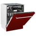 24" Dishwasher with Red Gloss panel, Stainless Tub, DWV - RG - 24 - Farmhouse Kitchen and Bath