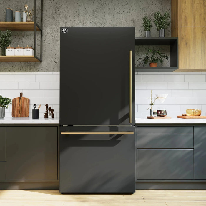 FORNO Espresso Milano 31" Left Swing Refrigerator FFFFD1786-31BLK09K