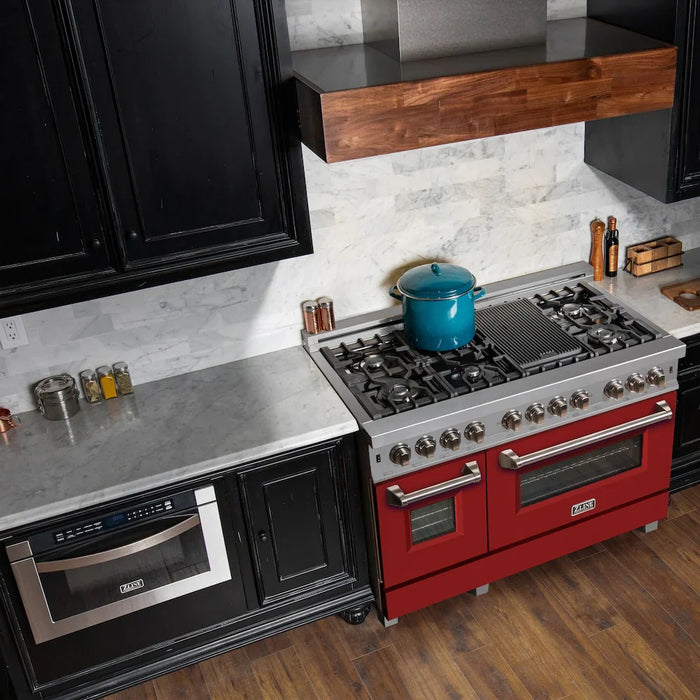 ZLINE 48" Bundle Range RAS-RM-48 & Range Hood 8654RM-48, 2KP-RASRMRH4809K