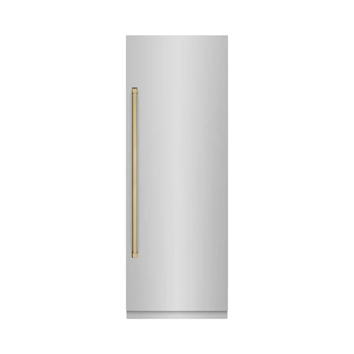 ZLINE 30" Column Refrigerator Stainless Steel, Graphite Gray Interior Champagne Bronze RCRVZ-30430-CB09K