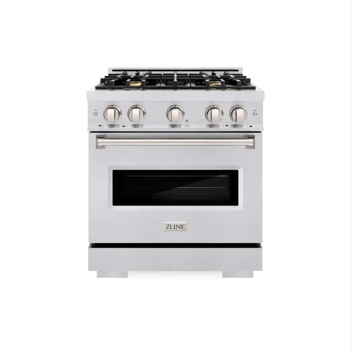 ZLINE 30" Dual Fuel Range, Gas Cooktop, Electric Convection Oven Stainless Steel, CDR-BR-3009K