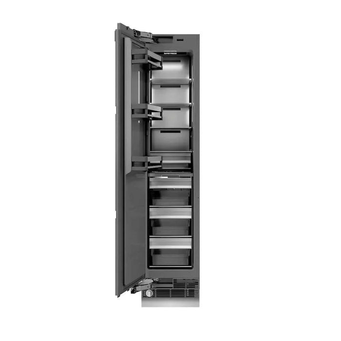 ZLINE 18" Panel Ready Left Hinge Column Freezer, Graphite Gray Interior  Polished Gold RBCFVLZ-18-G09K