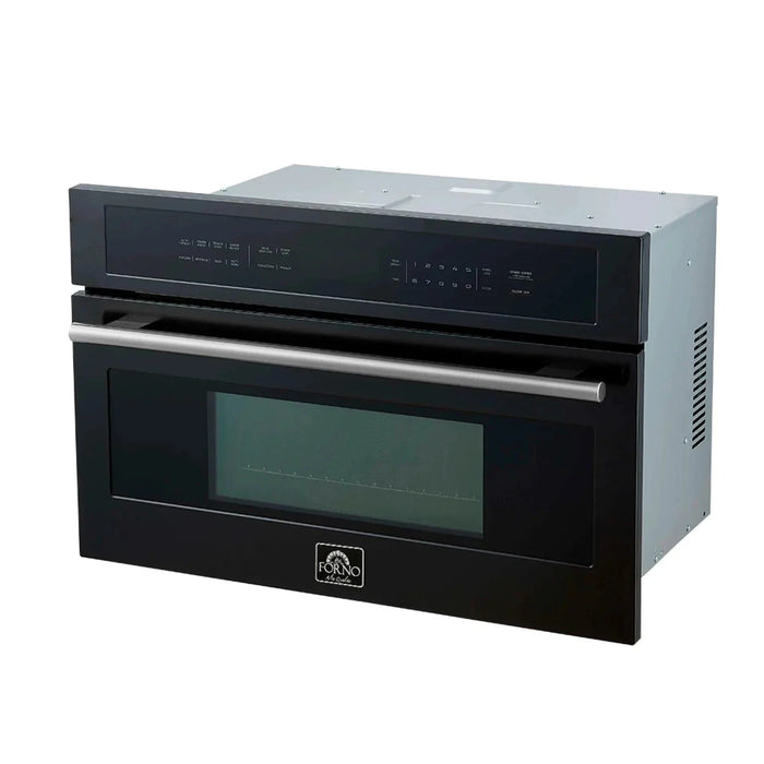 Forno Oliena Espresso 30" Microwave Oven in Black with Stainless Steel Handle, FMWDR3093-30BLK09K