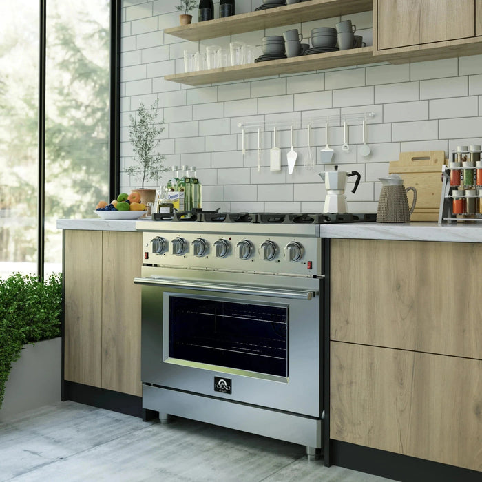 FORNO Massimo 36″ Gas on Gas Range FFSGS6239-3609K