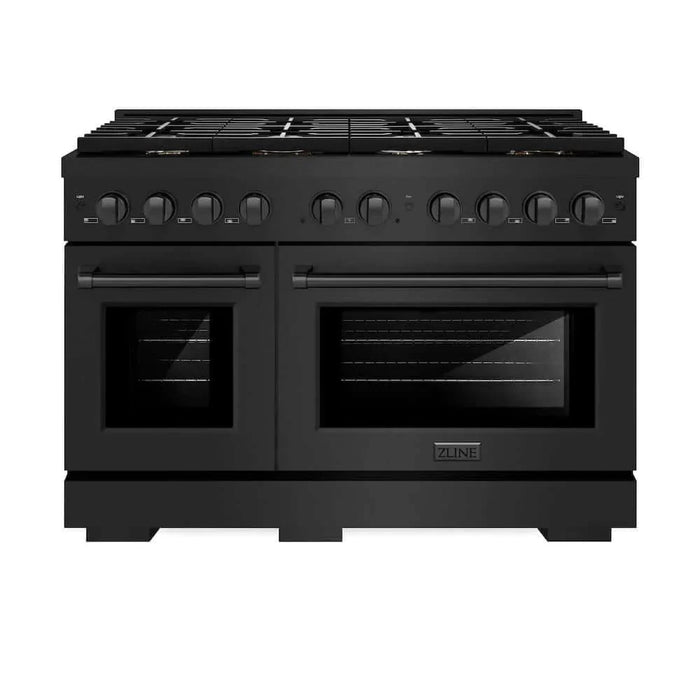 ZLINE 48 in.Gas Range, Convection Gas Oven, Brass Burner, Black Stainless Steel, SGRB-BR-4809K
