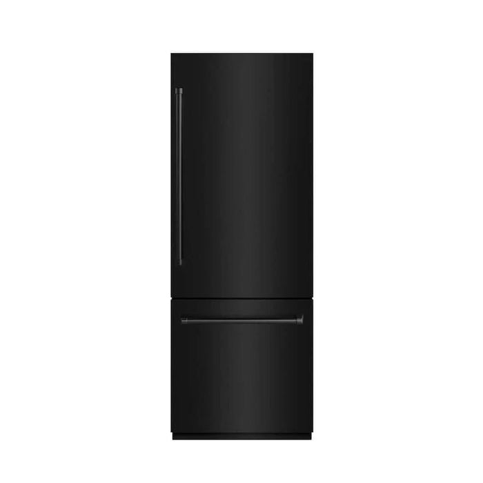 ZLINE 30" Panel Ready Built-In Bottom Freezer Refrigerator,Water Dispenser, Ice Maker, Black Stainless Steel,Graphite Gray, GRBIV-BS-3009K