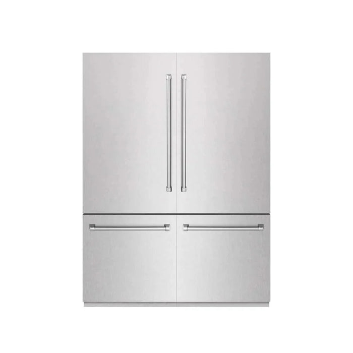 ZLINE 60" Panel Ready Built-In Bottom Freezer Refrigerator,Water Dispenser, Ice Maker, DuraSnow® Stainless Steel,Graphite Gray, GRBIV-SN-6009K