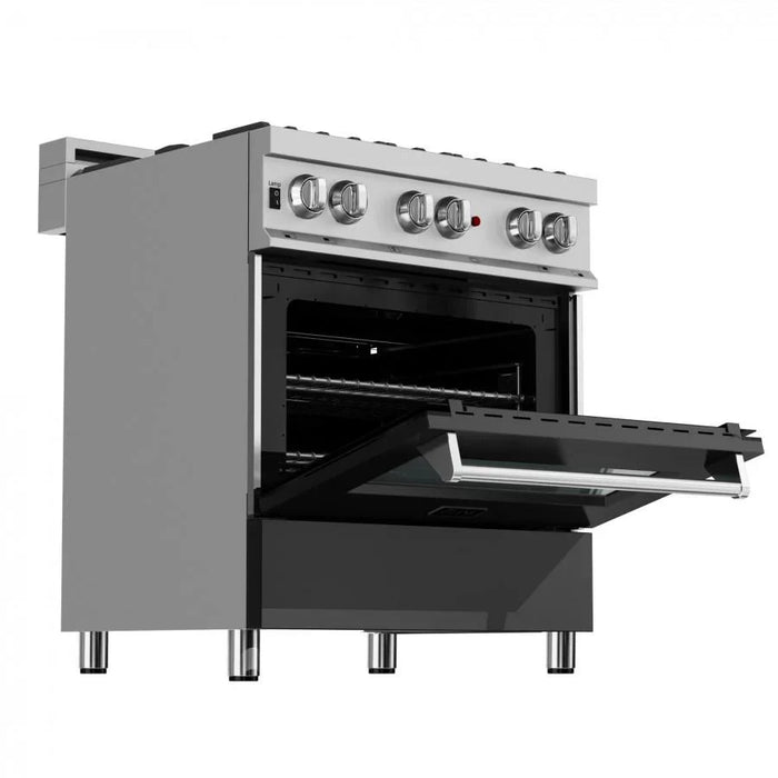 ZLINE 30" Bundle Range RAS-BLM-30 & Range Hood 8654BLM-30, 2KP-RASBLMRH3009K