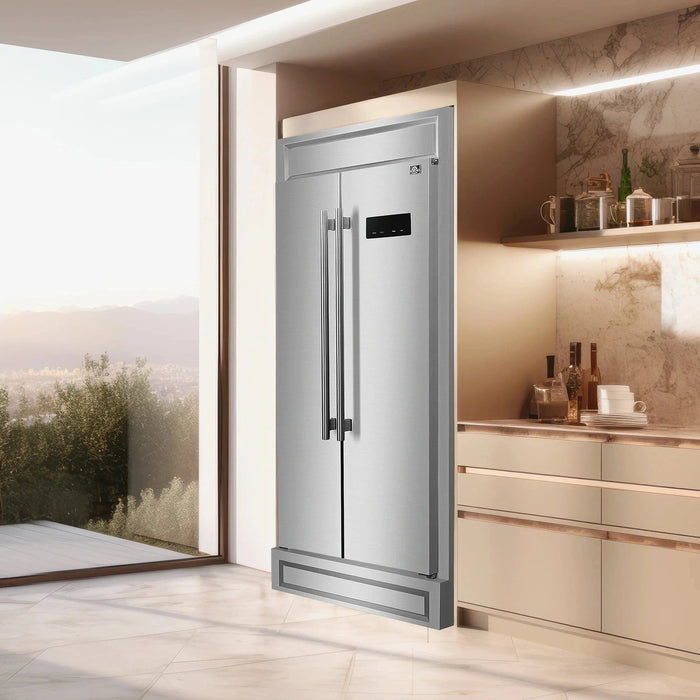 FORNO Salerno 37" Side-by-Side Built-In Refrigerator FFRBI1805-37MG09K