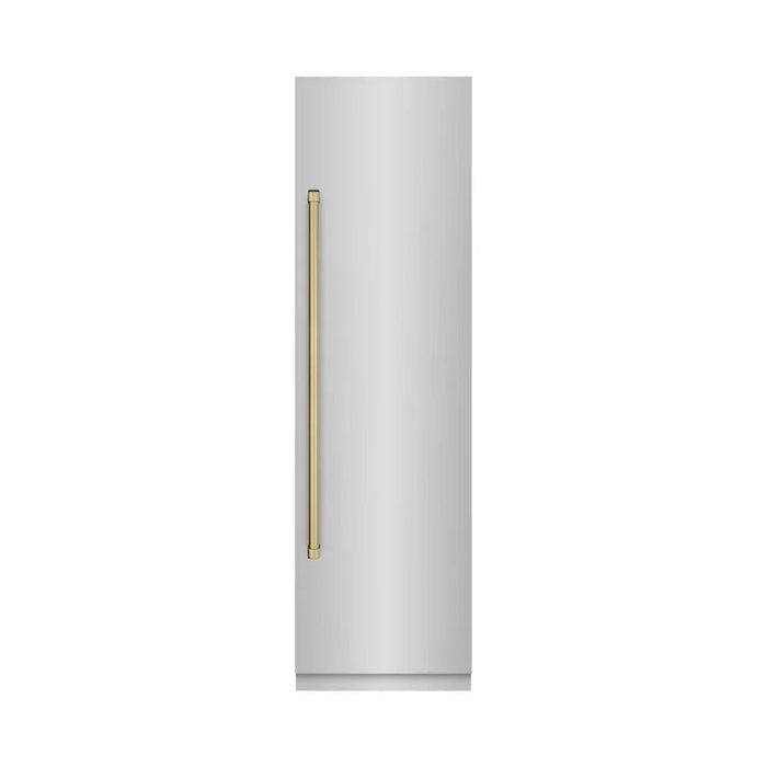 ZLINE 24" Column Refrigerator Stainless Steel, Graphite Gray Interior Champagne Bronze RCRVZ-30424-CB09K