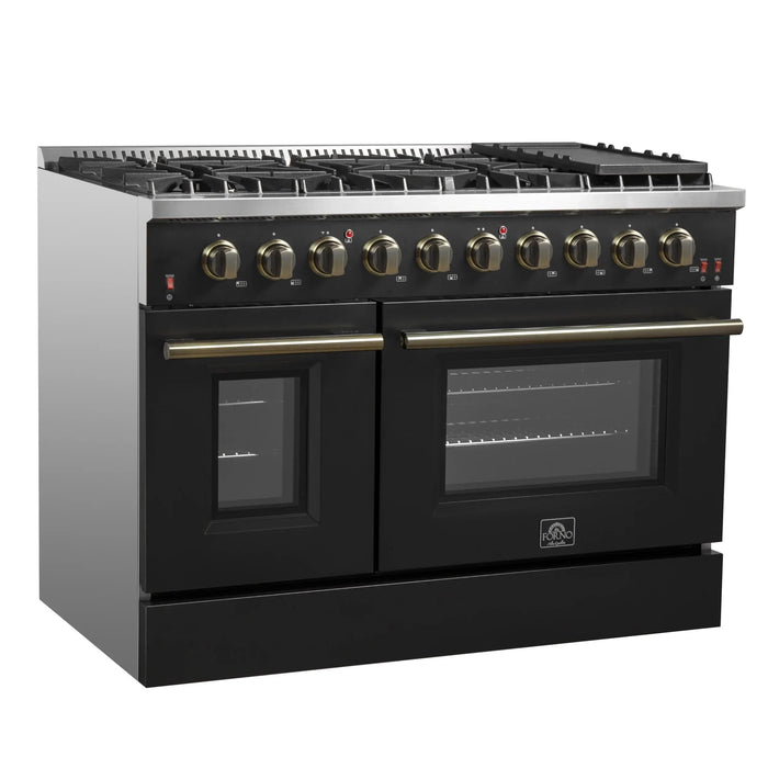 FORNO Galiano 48" Gas on Gas Range FFSGS6244-48BLK09K