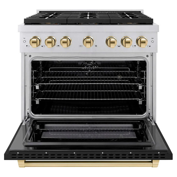 ZLINE 36" Paramount Gas Range DuoPro™ Cooktop, Convection Gas Oven PSGRZ-BLM-36-G09K