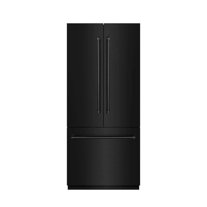 ZLINE 36" Panel Ready Built-In Bottom Freezer Refrigerator,Water Dispenser, Ice Maker, Black Stainless Steel,Graphite Gray, GRBIV-BS-3609K