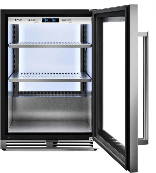 THOR 24" Freestanding/Built-In Undercounter Single Zone Beverage Center TBR24U09K