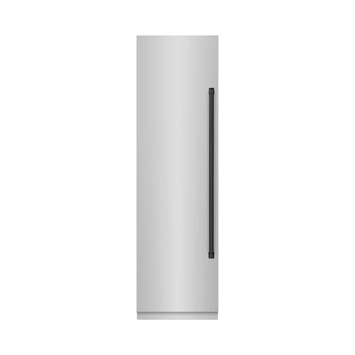 ZLINE 24" Column Freezer Stainless Steel, Graphite Gray Interior Matte Black RCFVZ-304-24-MB09K