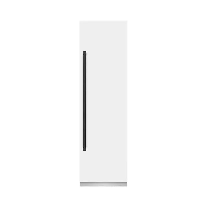 ZLINE 24" Column Refrigerator White Matte Stainless Steel, Graphite Gray Interior Matte Black RCRVZ-WM-24-MB09K