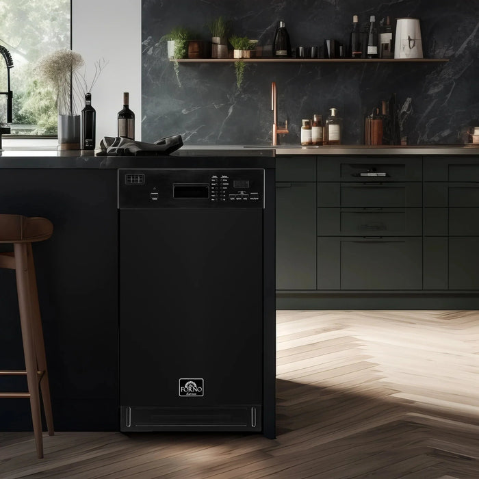 Forno Espresso 18" Built-in Dishwasher in Black, FDWBI8041-18BLK09K