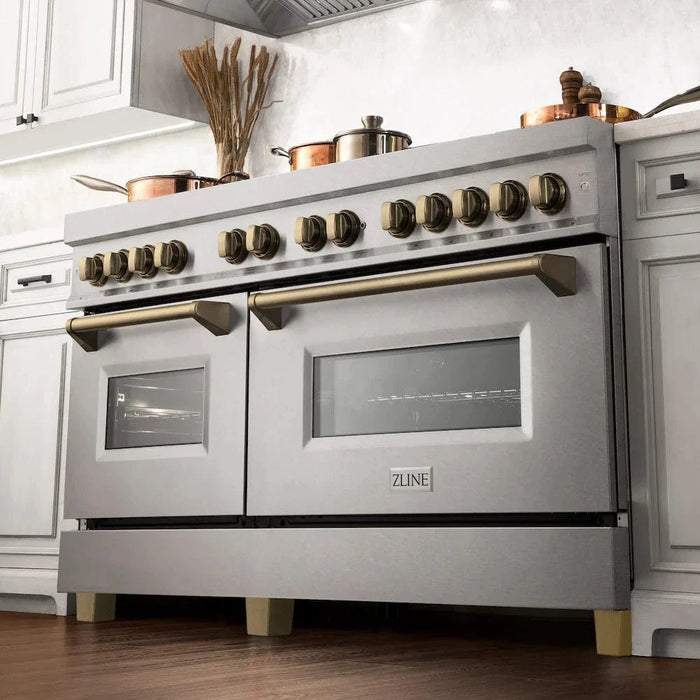 ZLINE 60" Autograph Edition Dual Fuel Range, DuraSnow, RASZ-SN-60-CB09K