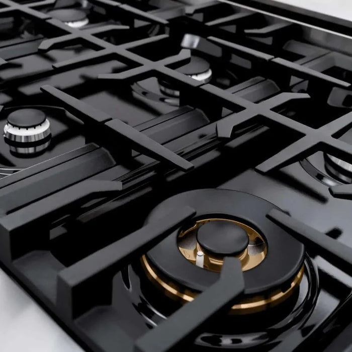 ZLINE 48" Select Dual Fuel Range Gas Cooktop Electric Convection Oven Stainless Steel Black Matte Door HDR-BLM-4809K