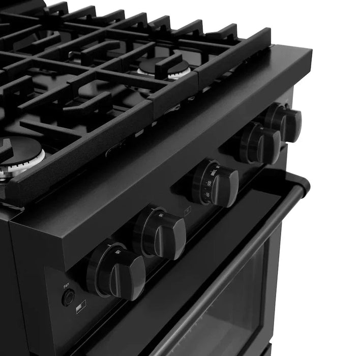 ZLINE 30"Paramount Dual Fuel Range Black Stainless Steel, SDRB-3009K