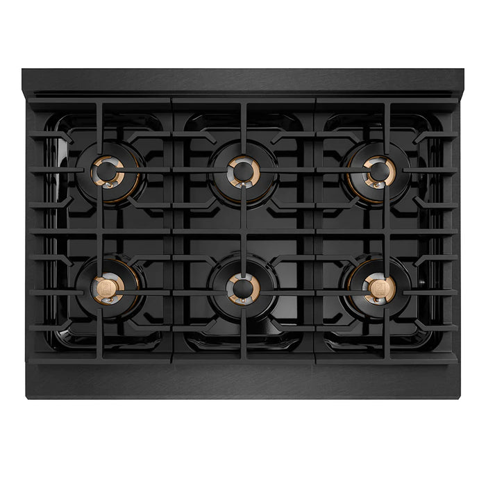 ZLINE 36" Paramount Dual Fuel Range DuoPro™ Cooktop, Electric Convection Oven, Black Satin Stainless Steel PSDRBS-3609K