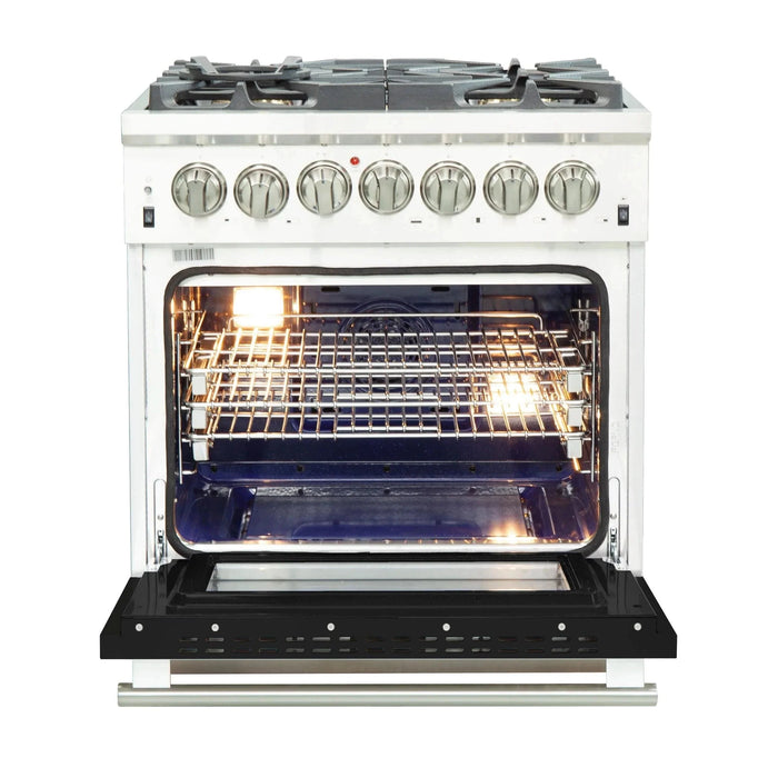 FORNO Capriasca 30" Dual Fuel Range FFSGS6187-30BLK09K