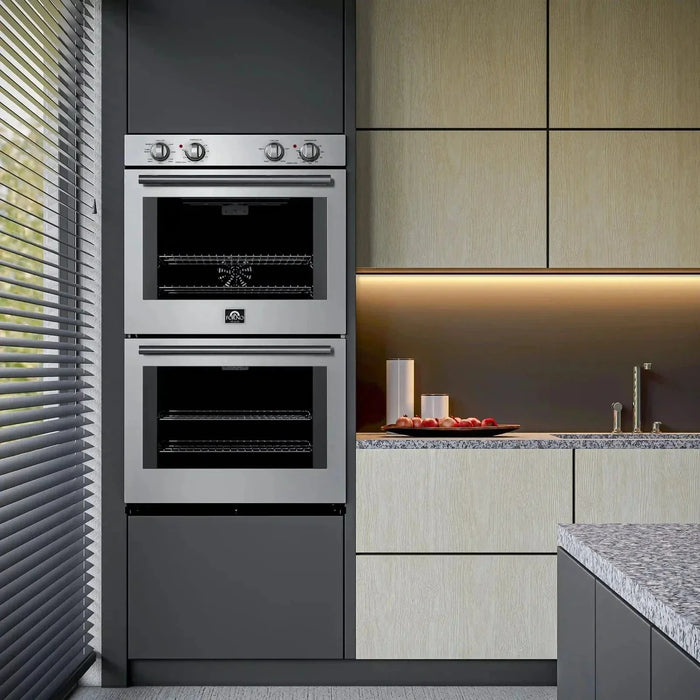 Forno Vomero 30-Inch Double Wall Oven in Stainless Steel, FBOEL1324-3009K