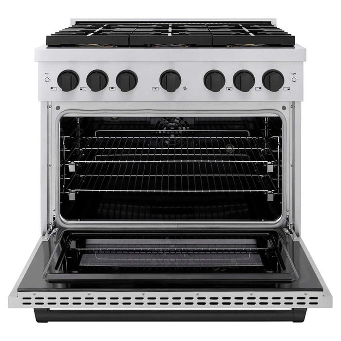ZLINE 36" Paramount Dual Fuel Range DuoPro™ Cooktop, Electric Convection Oven PSDRZ-36-MB09K